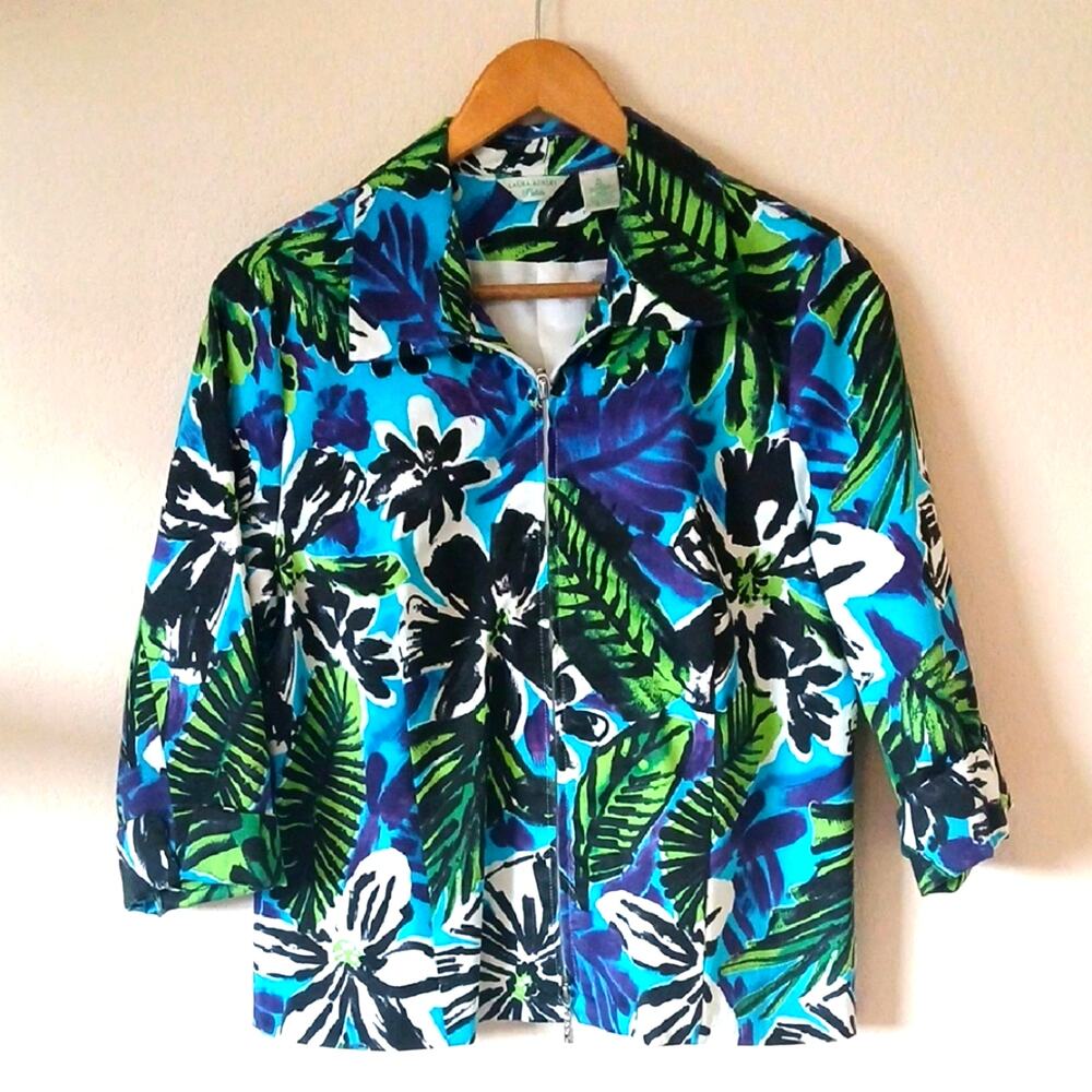 Laura Ashley Petite Floral Double Zip Lined Jacket